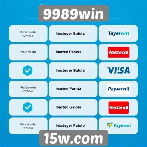 Métodos de pagamento aceitos no 9989win